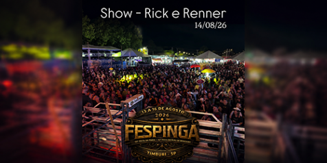 Um dos grandes momentos da temporada da FESPINGA : show de Rick e Renner