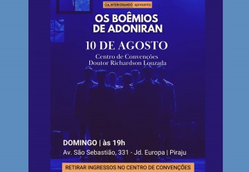 Espetáculo gratuito celebra Adoniran Barbosa no Centro de Convenções no domingo, 10 de agosto