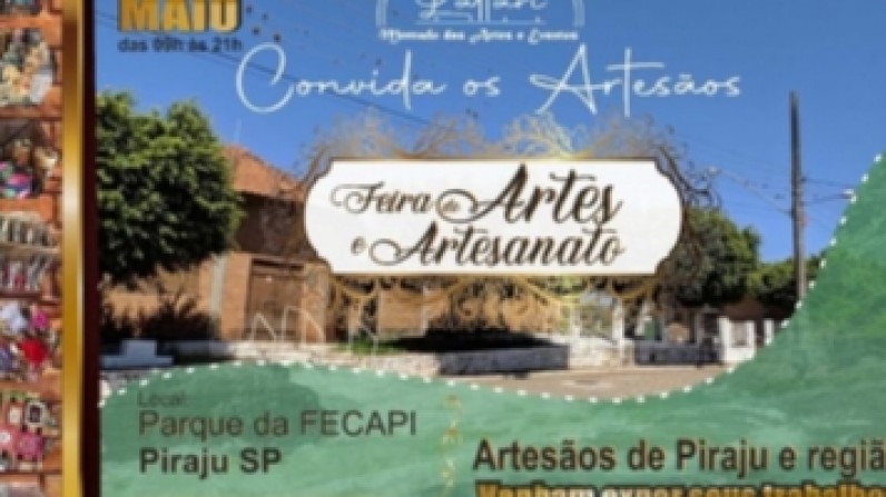 Feira de Artes e Artesanato neste domingo na FECAPI, dia 8 recebe dezenas de expositores de Piraju