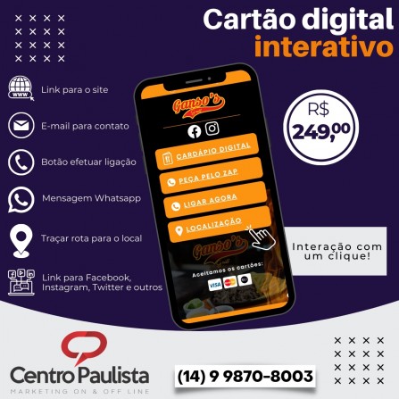 Cartão digital interativo é uma opção que agiliza seu trabalho. Confira e contrate.