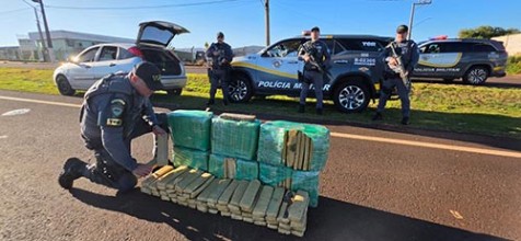 TOR intercepta veículo e apreende mais de 150 kg de maconha na região do 2º BPRv