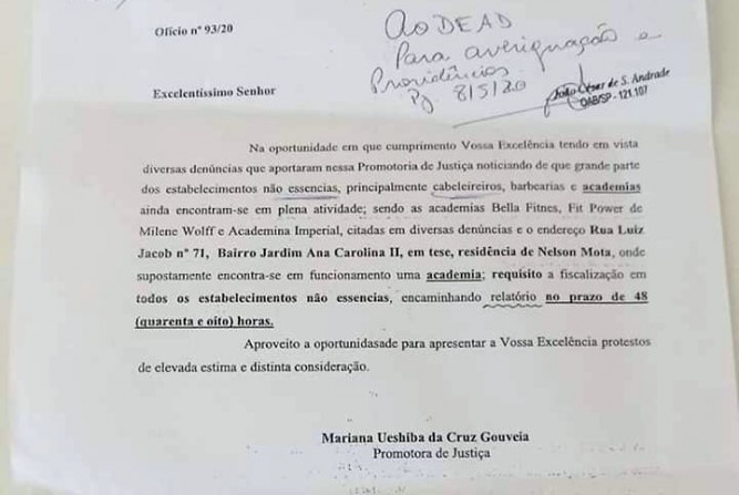 Promotoria Pública volta a pedir fiscalização de estabelecimentos não essenciais