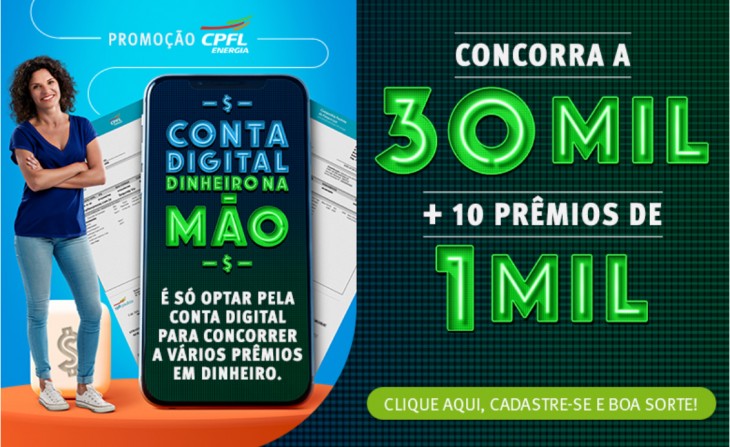 Clientes com conta digital podem ganhar prêmios em promoção inédita da CPFL Santa Cruz