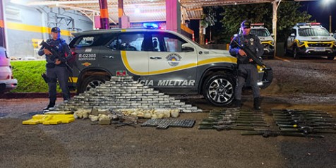 TOR faz apreensão de quase 200 kg de drogas e 18 fuzis em Ourinhos