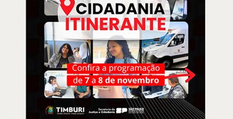 Timburi recebe o programa Cidade Itinerante nesta sexta e sábado!