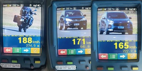 Motociclista é flagrado a 188 km/h durante fiscalização na Castello Branco na região