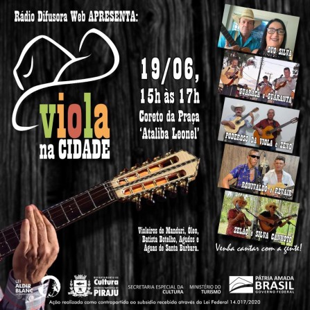 Show de violeiros na praça central de Piraju neste mês de junho