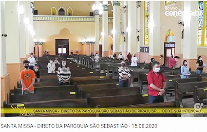 Missas presenciais começaram neste sábado em Piraju, com várias regras