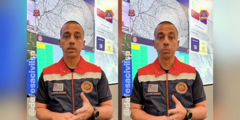Defesa Civil alerta para temporais e rajadas de vento provocadas por frente fria no estado