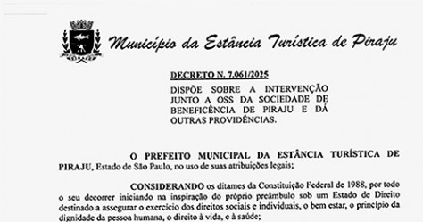 Piraju decreta intervenção no contrato de gestão da Saúde por risco de interrupção dos serviços