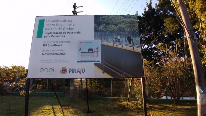 Enel anuncia que manterá cronograma de passarela de pedestres na ponte